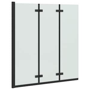 Závěs pro sprchu Černá 130 x 138 cm ESG sklo a hliník - obrázek 2