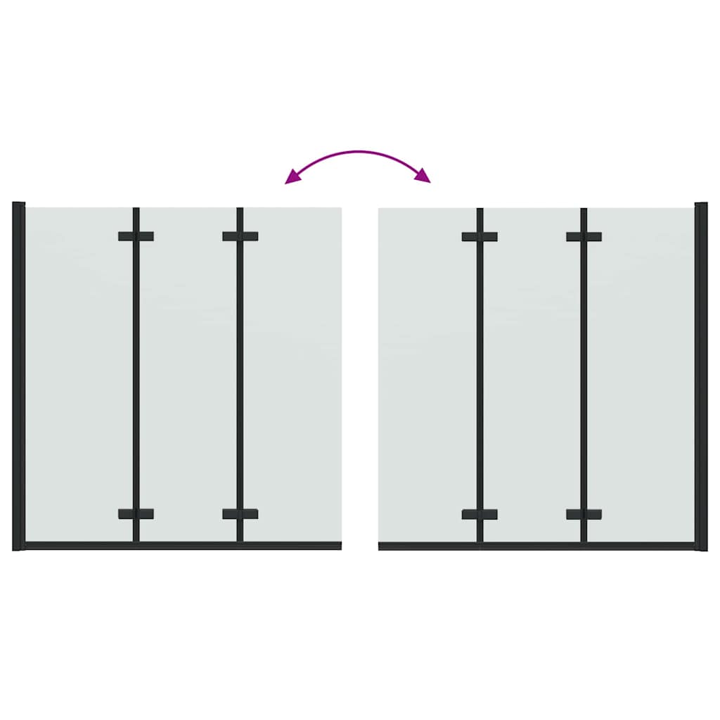 Καλυμμα Ντους Μαύρο 130 x 138 εκ ESG Γυαλί και Αλουμίνιο - Image 10