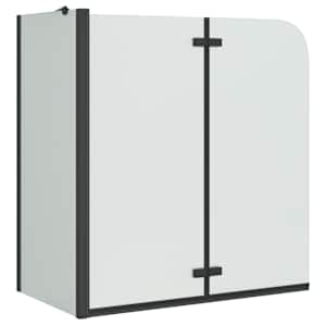 vidaXL Du&scaron;i Kest Must 120 x 68 x 130 cm ESG Klaas ja Alumiinium