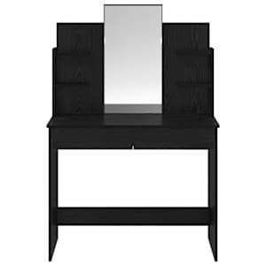 Toaletní stůl s zrcadlem se zásuvkou Černý dub 96 x 39 x 142 cm - obrázek 6