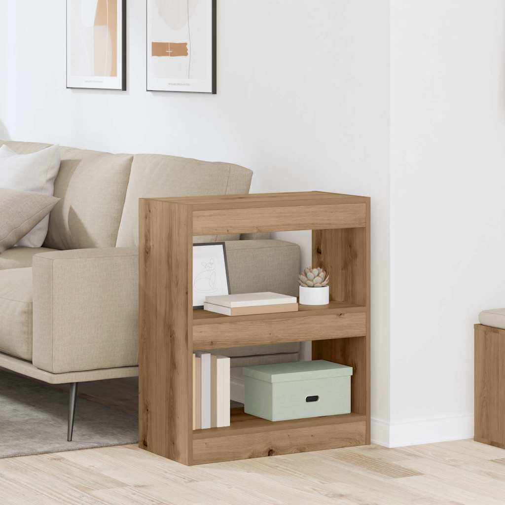 vidaXL Dulap pentru cărți stejar artizanal 60 x 30 x 72 cm