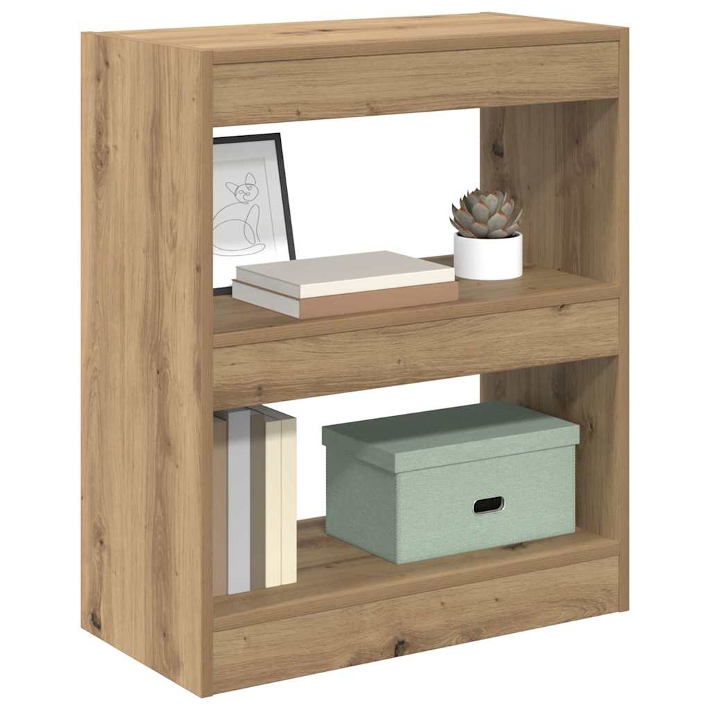 vidaXL Boekenkast artisanaal eikenkleurig 60 x 30 x 72 cm Bewerkt hout
