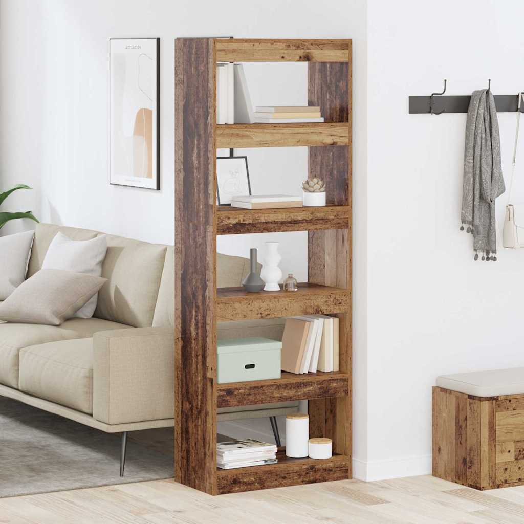 vidaXL Dulap pentru cărți Lemn vechi 60 x 30 x 166 cm Lemn compozit