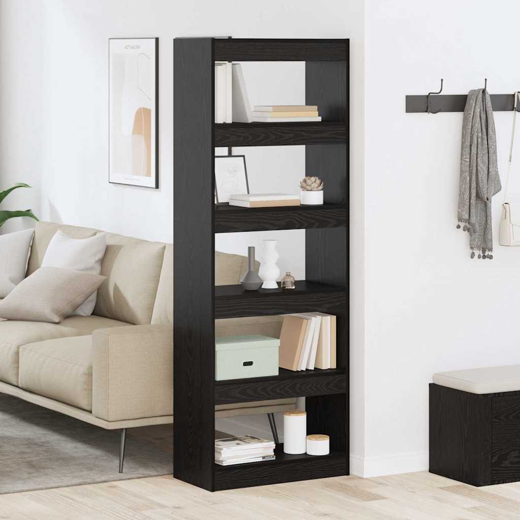 vidaXL Dulap pentru cărți Stejar negru 60 x 30 x 166 cm Lemn compozit