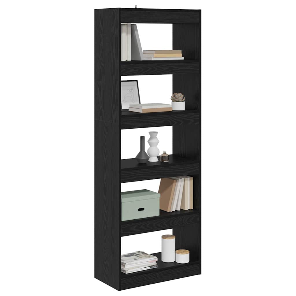 vidaXL Boekenkast Zwart eiken 60 x 30 x 166 cm Bewerkt hout