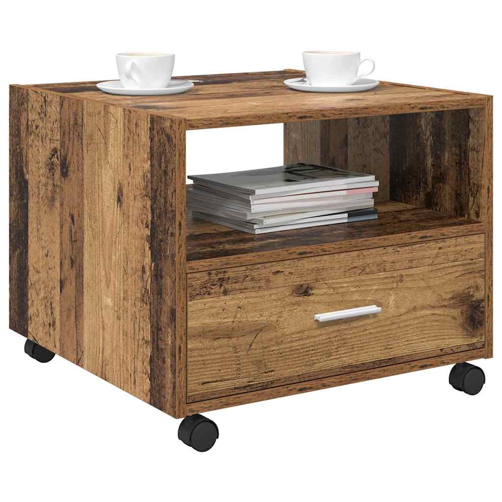 vidaXL Salontafel with Drawer Oud hout 55 x 55 x 45 cm Bewerkt hout