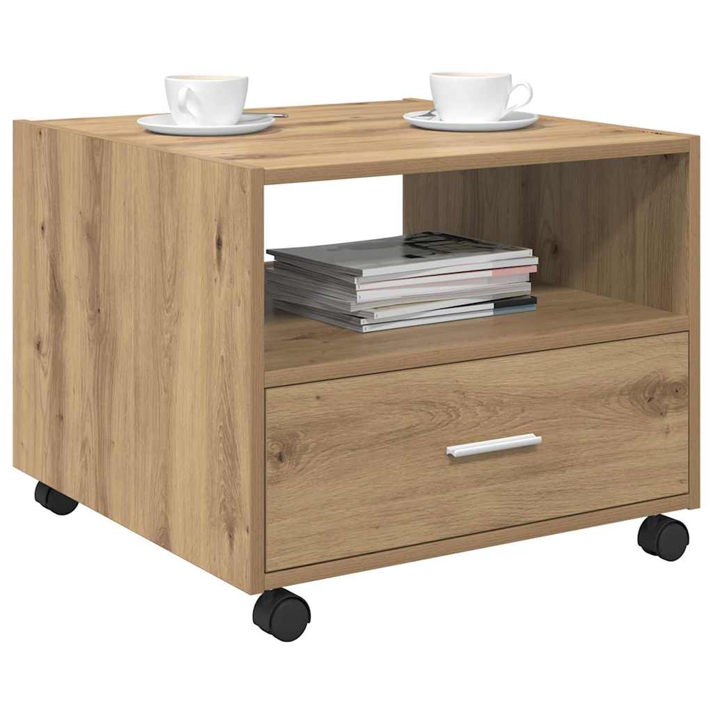 vidaXL Salontafel artisanaal eikenkleurig 55 x 55 x 45 cm Bewerkt hout