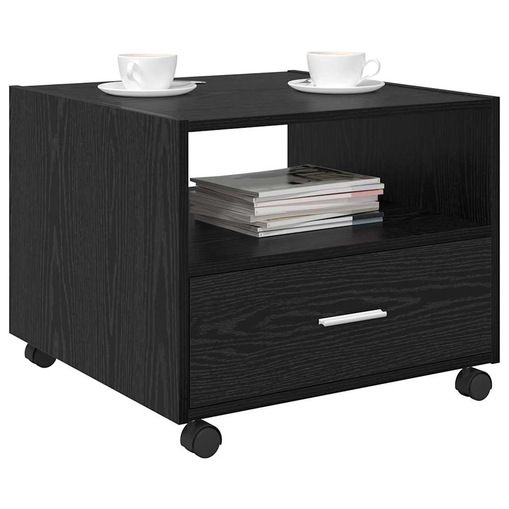 vidaXL Salontafel with Drawer Zwart eiken 55 x 55 x 45 cm Bewerkt hout