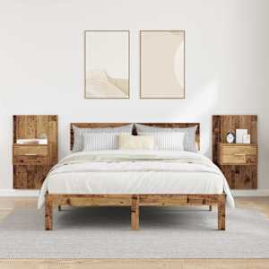 Noční skříňka se zásuvkou 2 pcs Staré dřevo 50 x 32,5 x 80cm - obrázek 4