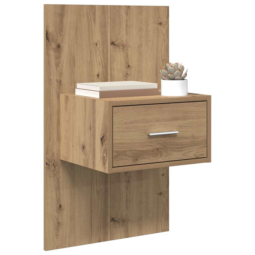 vidaXL Bedkast 2 pcs artisanaal eikenkleurig 48.5 x 32.5 x 80 cm