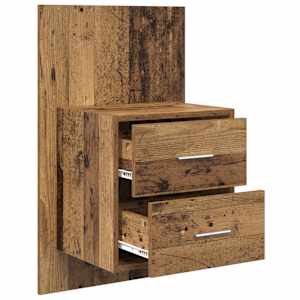 Nástěnná noční skříňka 2 pcs Staré dřevo 48,5 x 32,5 x 80 cm - obrázek 5