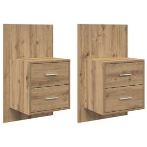 Nástěnná noční skříňka 2 pcs Artisanový dub 48,5 x 32,5 x 80 cm - obrázek 2