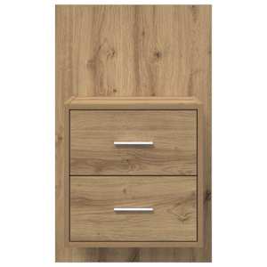 Nástěnná noční skříňka 2 pcs Artisanový dub 48,5 x 32,5 x 80 cm - obrázek 7
