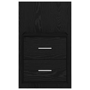Nástěnná noční skříňka 2 pcs Černý dub 48,5 x 32,5 x 80 cm - obrázek 7