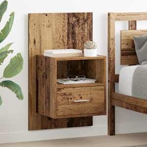 Noční skříňka se zásuvkou 2 pcs Staré dřevo 50 x 32.5 x 80cm - obrázek 1