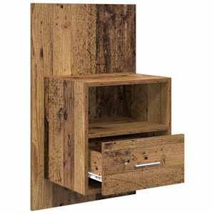 Noční skříňka se zásuvkou 2 pcs Staré dřevo 50 x 32.5 x 80cm - obrázek 5