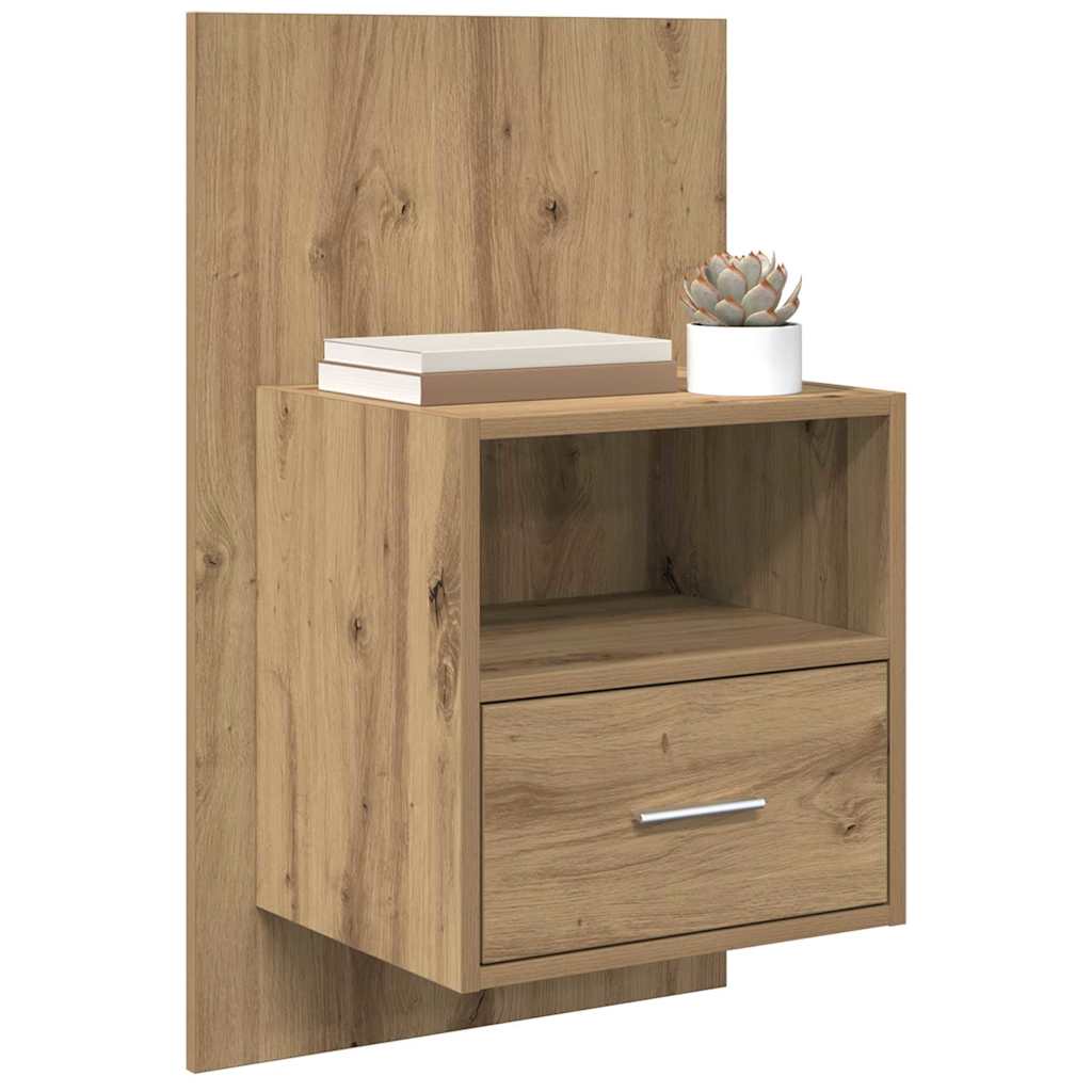 vidaXL Bedkast 2 pcs artisanaal eikenkleurig 48.5 x 32.5 x 80 cm