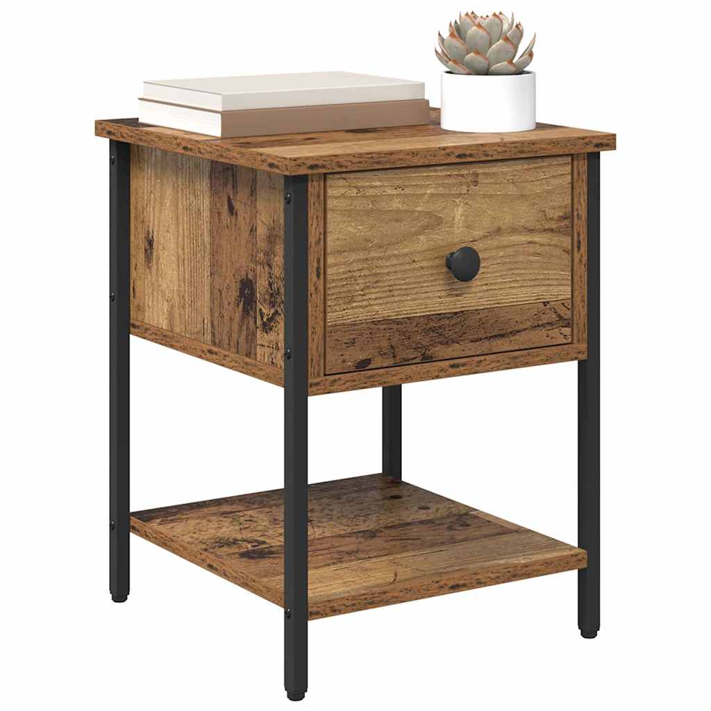 vidaXL Bedkast 2 pcs Oud hout 40 x 39 x 40 cm Bewerkt hout