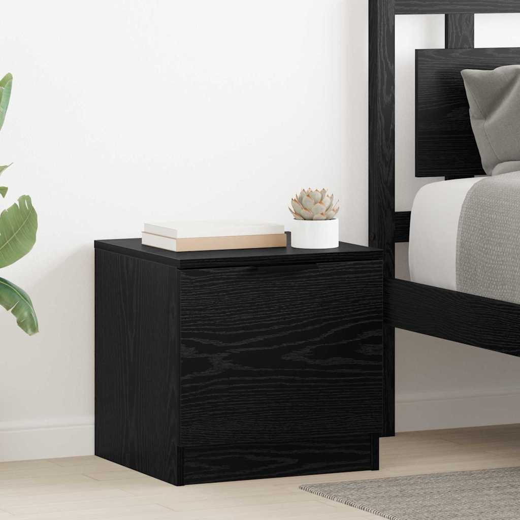 vidaXL Dulap de pat 2 pcs Stejar negru 40 x 39 x 40 cm Lemn compozit