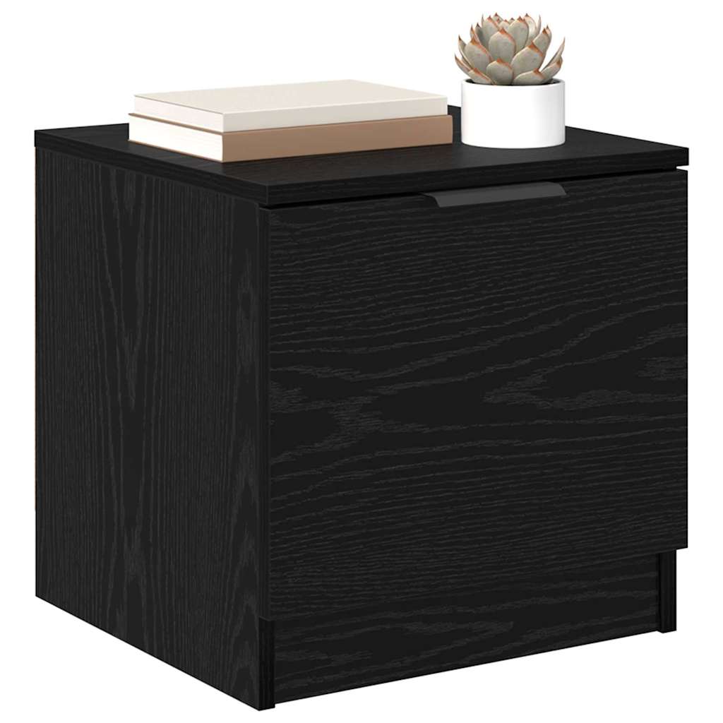 vidaXL Bedkast 2 pcs Zwart eiken 40 x 39 x 40 cm Bewerkt hout