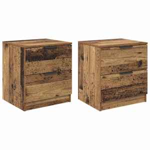 Noční skříňka 2 pcs Staré dřevo 45 x 39 x 50cm kompozitní dřevo - obrázek 2
