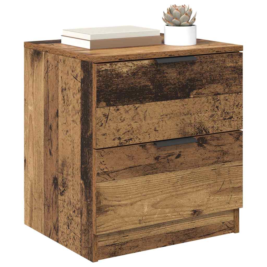 vidaXL Nachtkastje 2 pcs Oud hout 45 x 39 x 50 cm Bewerkt hout