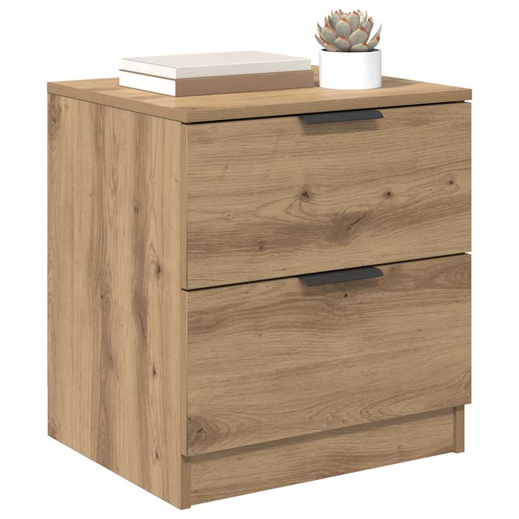 vidaXL Nachtkastje 2 pcs artisanaal eikenkleurig 45 x 39 x 50 cm