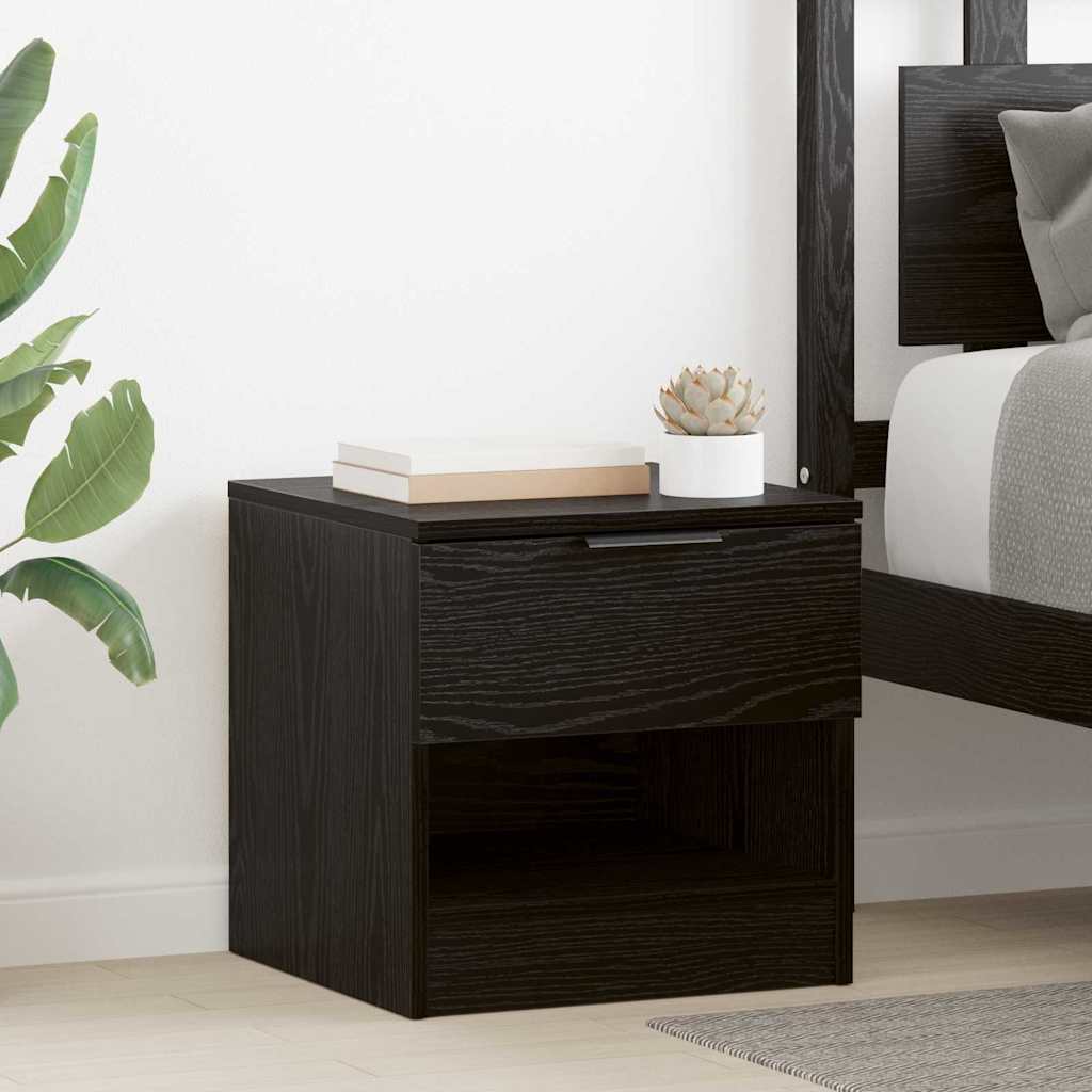vidaXL Dulap de pat 2 pcs Stejar negru 40 x 39 x 40 cm Lemn compozit