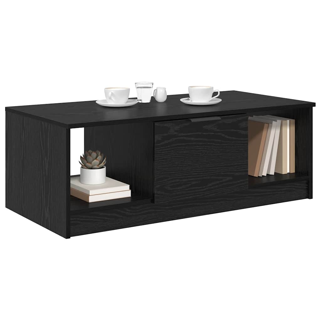 vidaXL Salontafel Zwart eiken 100 x 50 x 36 cm Bewerkt hout