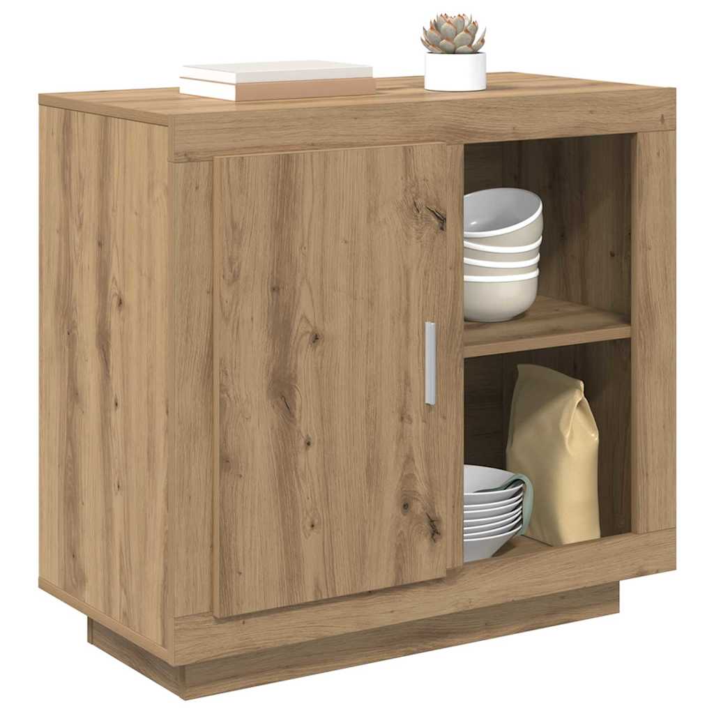 vidaXL Dressoir artisanaal eikenkleurig 40 x 80 x 75 cm Bewerkt hout