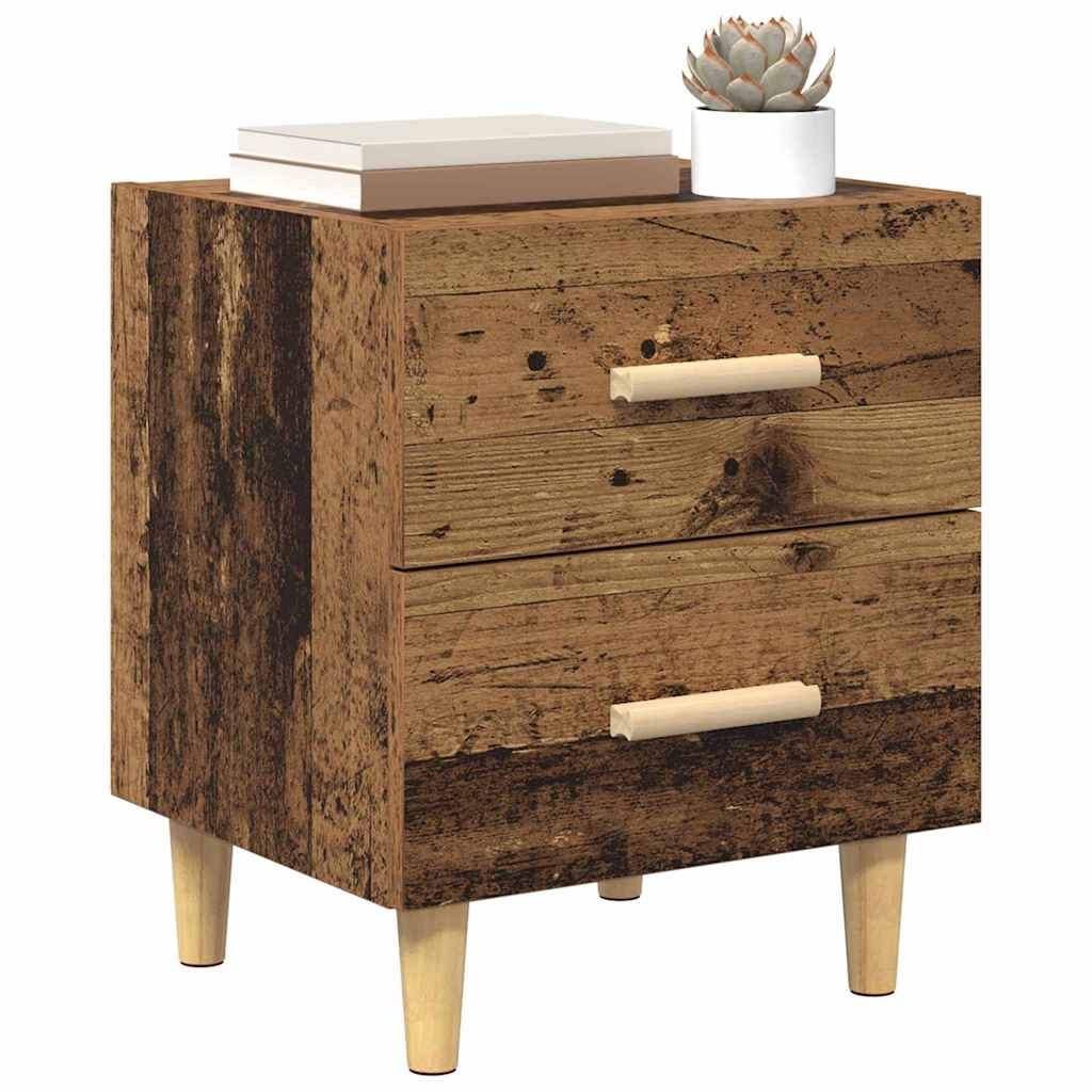 vidaXL Bedkast met lade 2 pcs Oud hout 40 x 35 x 47,5 cm Bewerkt hout