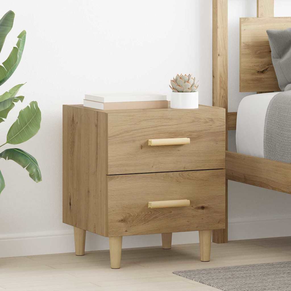 vidaXL Dulap de pat stejar artizanal 40 x 35 x 47.5 cm Lemn compozit