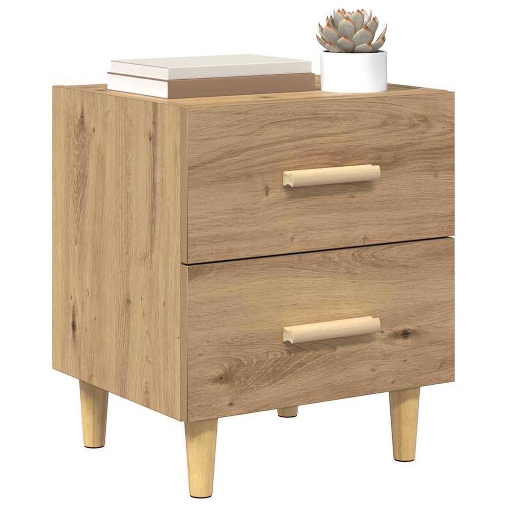 vidaXL Bedkast artisanaal eikenkleurig 40 x 35 x 47,5 cm Bewerkt hout
