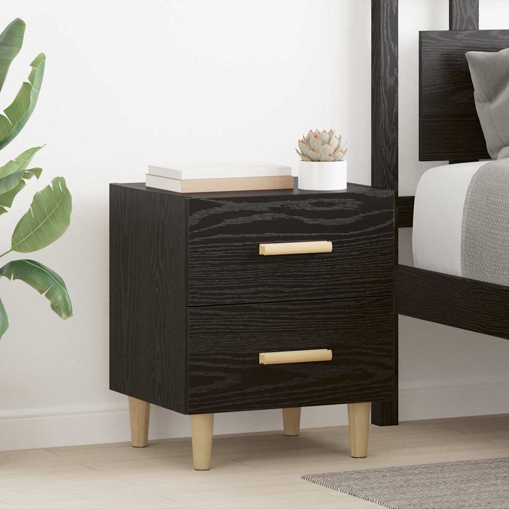 vidaXL Dulap de pat Stejar negru 40 x 35 x 47.5 cm Lemn compozit