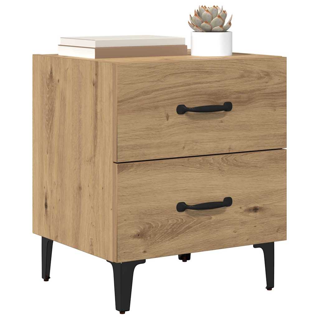vidaXL Bedkast 2 pcs artisanaal eikenkleurig 40 x 35 x 47,5 cm