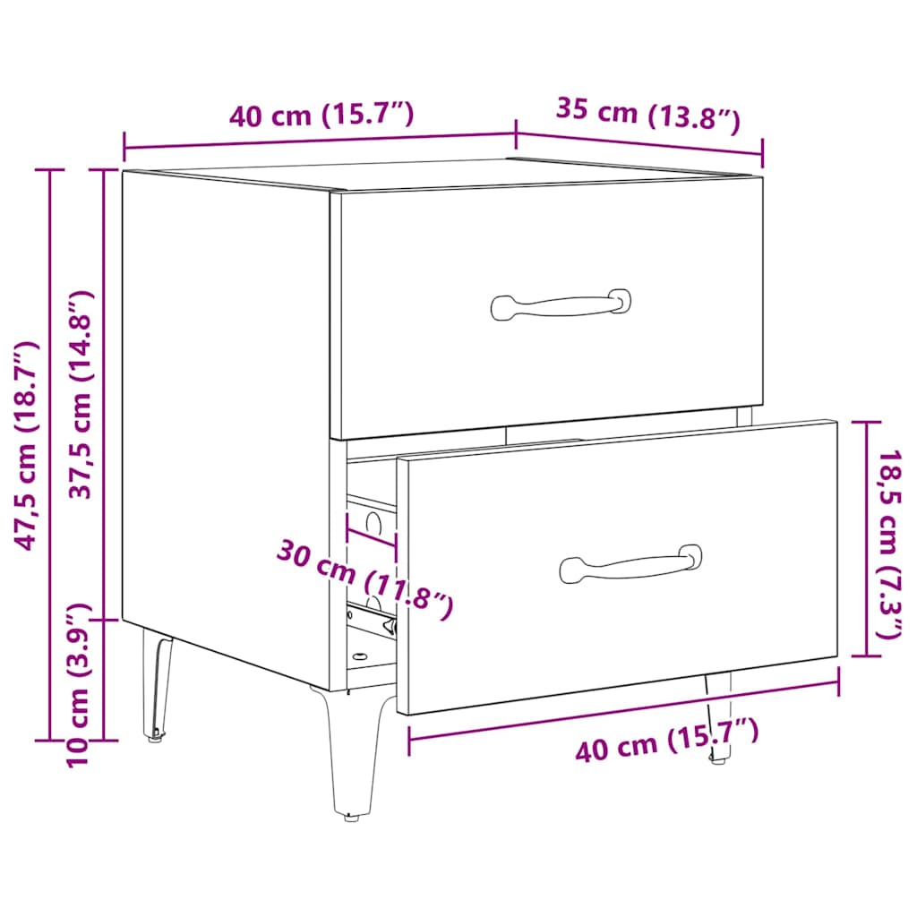 Zásuvka pod postel 2 pcs Artisanový dub 40 x 35 x 47,5 cm - obrázek 14