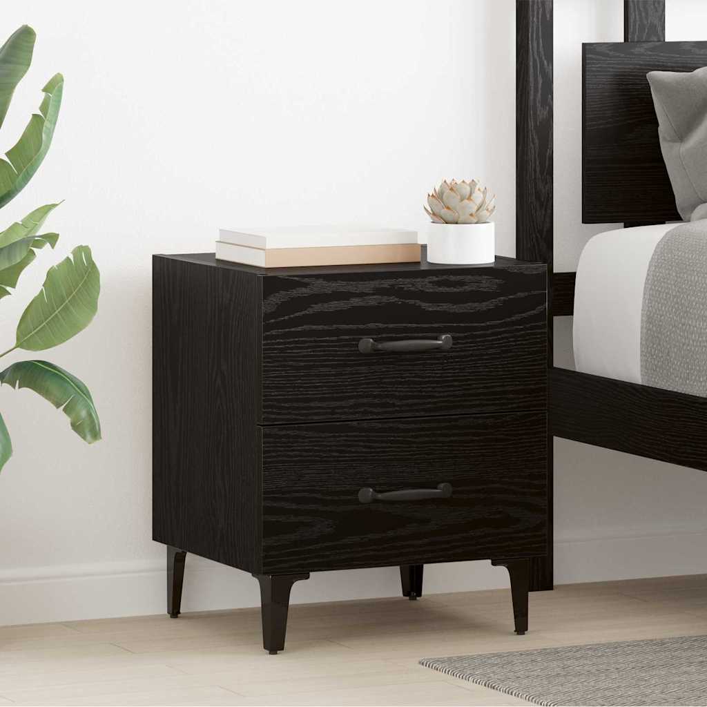 vidaXL Dulap de pat Stejar negru 40 x 35 x 47.5 cm Lemn compozit