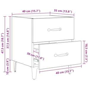 Zásuvka pod postel 2 pcs Černý dub 40 x 35 x 47,5 cm - obrázek 15