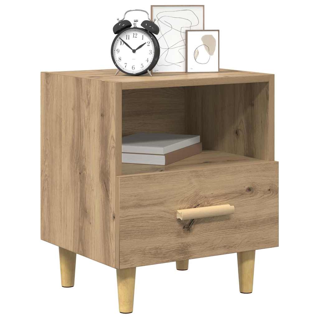 vidaXL Nachtkastje 2 pcs artisanaal eikenkleurig 40 x 35 x 47,5 cm