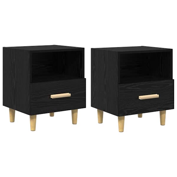 vidaXL &Ouml;&ouml;lambi kapp 2 tk Must tamm 40 x 35 x 47 cm Tehispuit