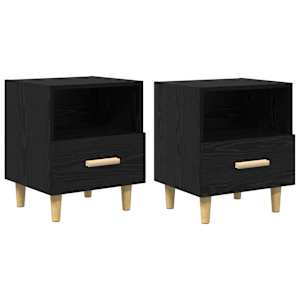 Noční skříňka 2 pcs Černý dub 40 x 35 x 47 cm kompozitní dřevo - obrázek 2