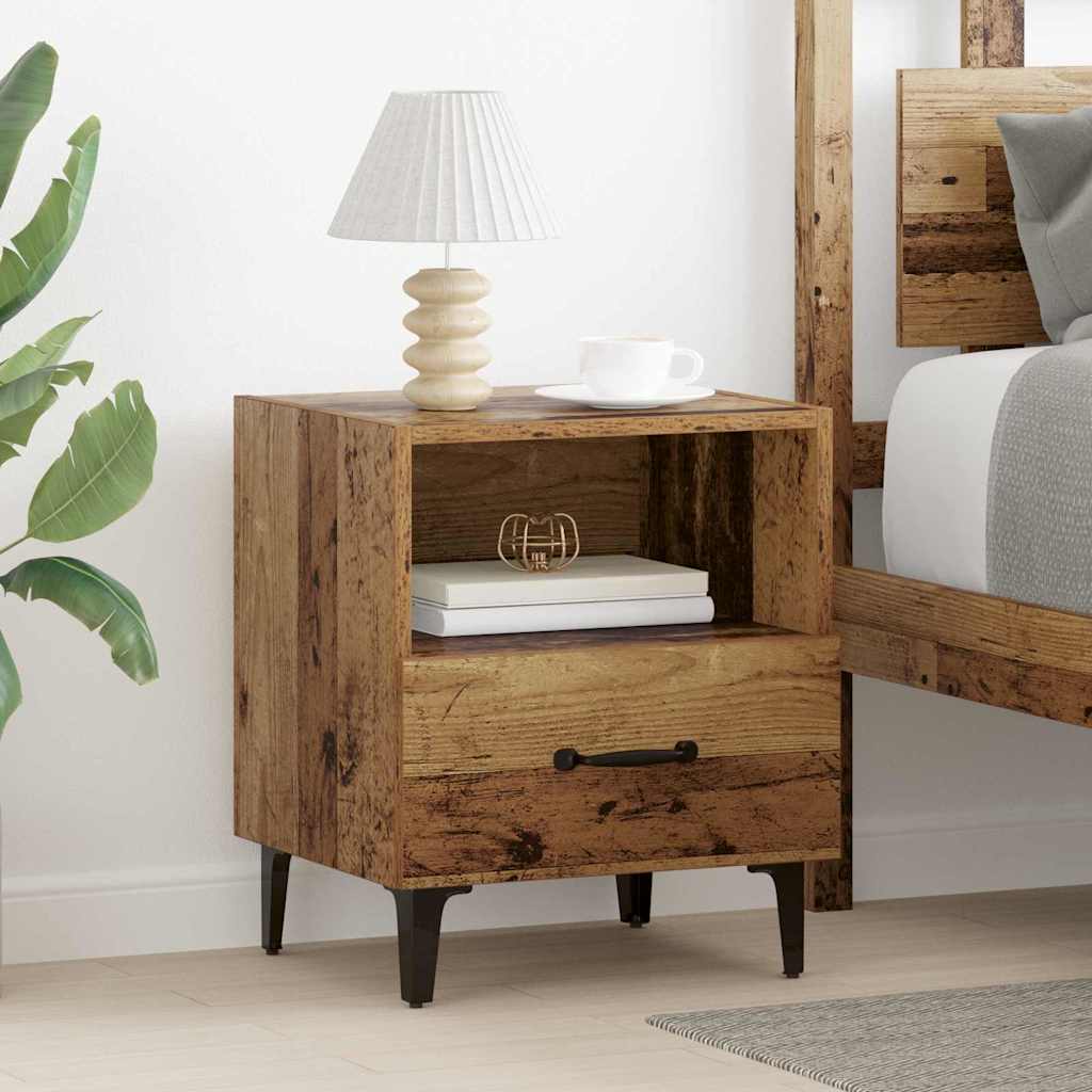 Нощен шкаф 2 pcs Старо дърво 40 x 35 x 47.5 см Инженерно дърво