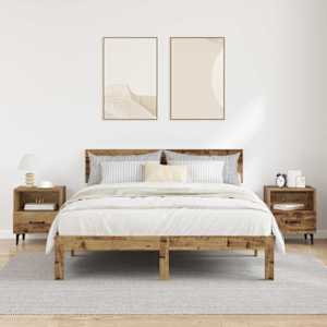 Noční skříňka se zásuvkou 2 pcs Staré dřevo 40 x 35 x 47.5 cm - obrázek 4