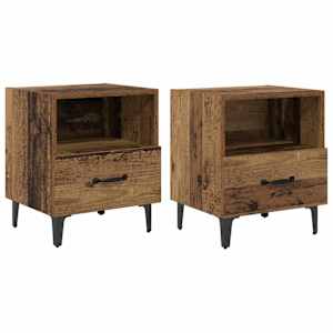 Noční skříňka se zásuvkou 2 pcs Staré dřevo 40 x 35 x 47.5 cm - obrázek 2
