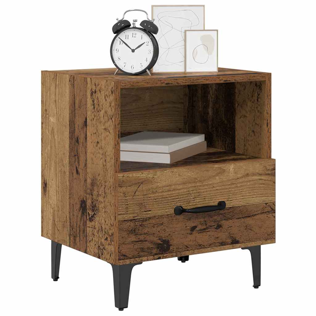 vidaXL Nachtkastje 2 pcs Oud hout 40 x 35 x 47,5 cm Bewerkt hout