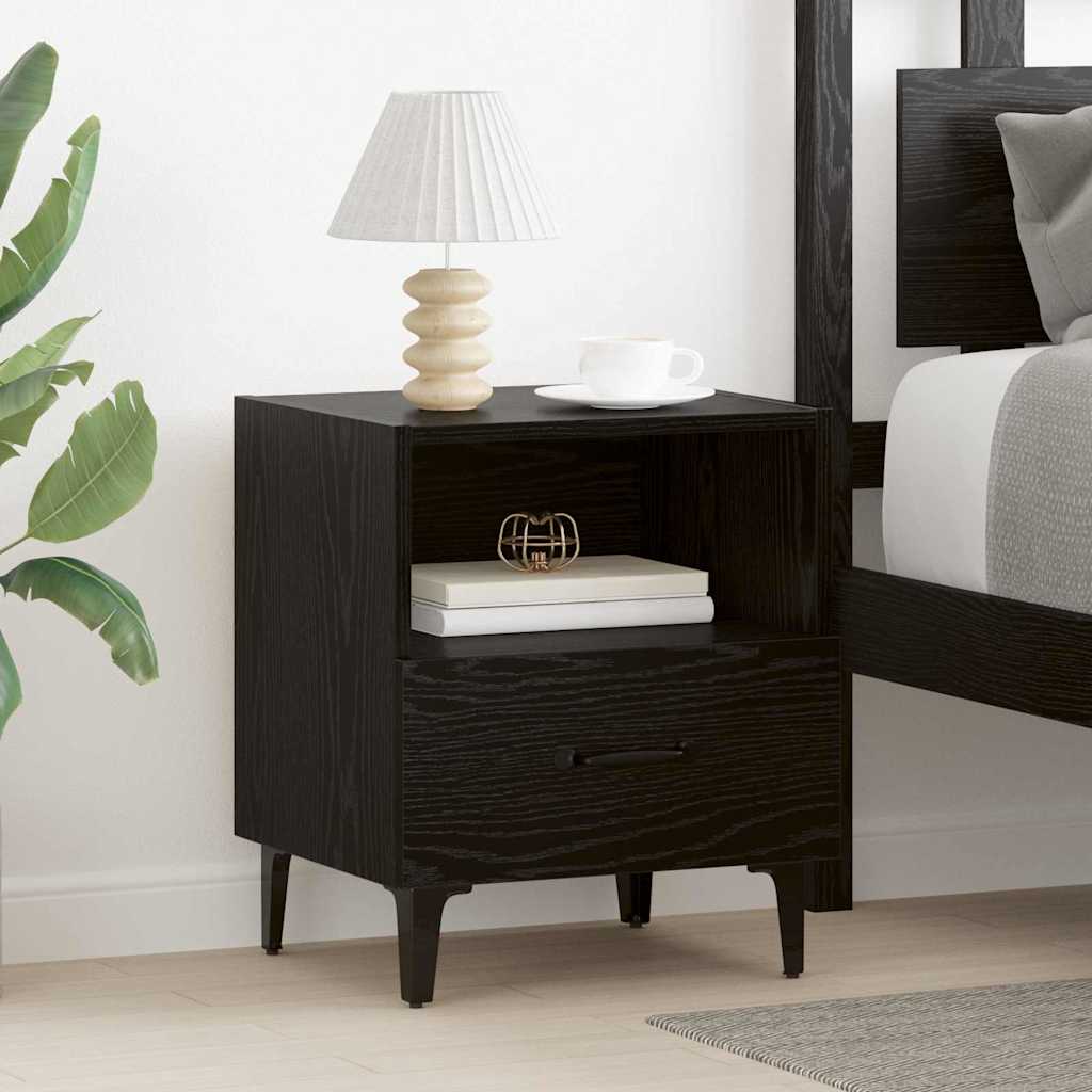 vidaXL Dulap de noapte cu sertar 2 pcs Stejar negru 40 x 35 x 47.5 cm