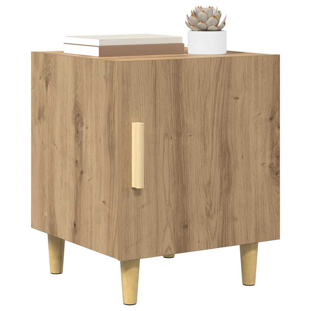 vidaXL Nachtkastje 2 pcs Artisan Eiken 40 x 40 x 50 cm Bewerkt hout