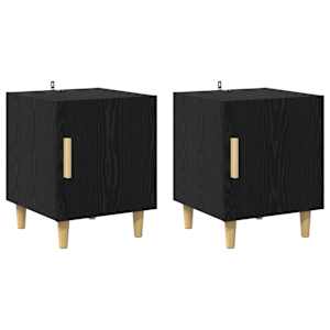 Noční skříňka 2 pcs Černý dub 40 x 40 x 50 cm kompozitní dřevo - obrázek 2