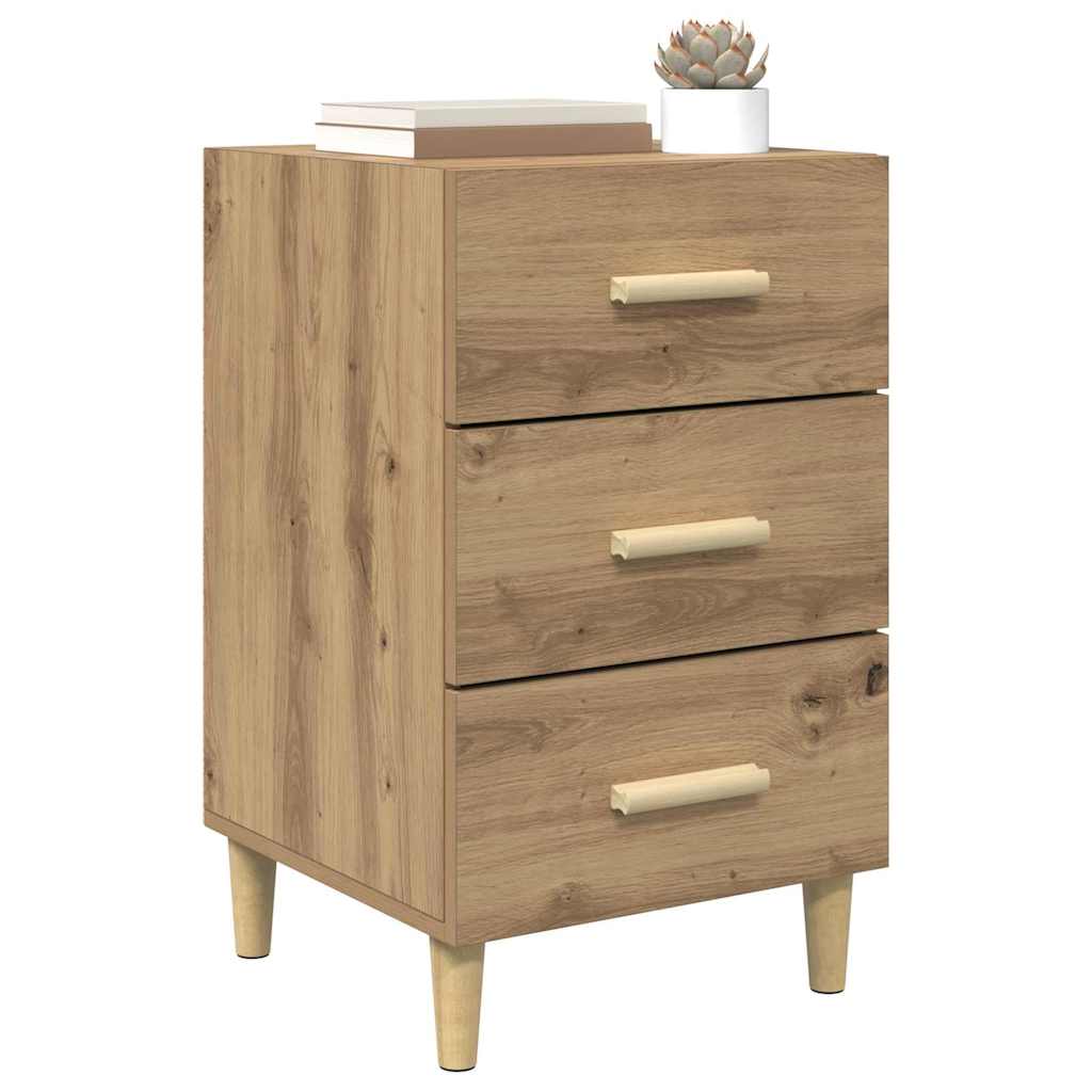 vidaXL Nachtkastje met lade artisanaal eikenkleurig 40 x 40 x 66 cm