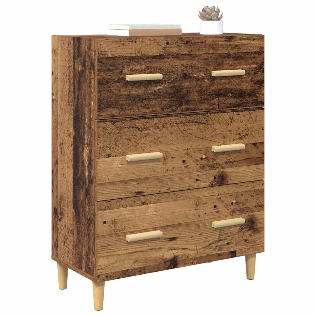 vidaXL Dressoir Oud hout 34 x 69,5 x 90 cm Bewerkt hout
